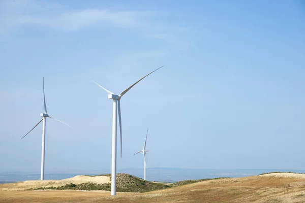 Turbinas Eólicas Para Producción Energía Eléctrica Provincia Zaragoza Aragón España —  Fotos de Stock