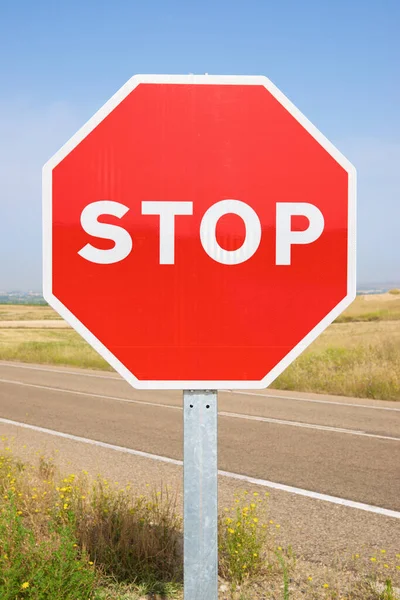 Stopp Trafikskylt Zaragoza Provinsen Spanien — Stockfoto