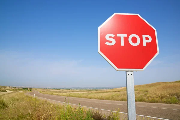 Stoppschild Der Provinz Saragossa Spanien — Stockfoto