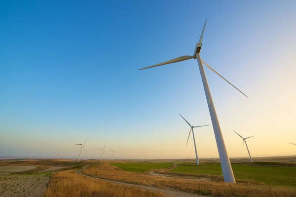 Ветряные Мельницы Производства Электроэнергии Провинция Сарагоса Арагон Испании — стоковое фото