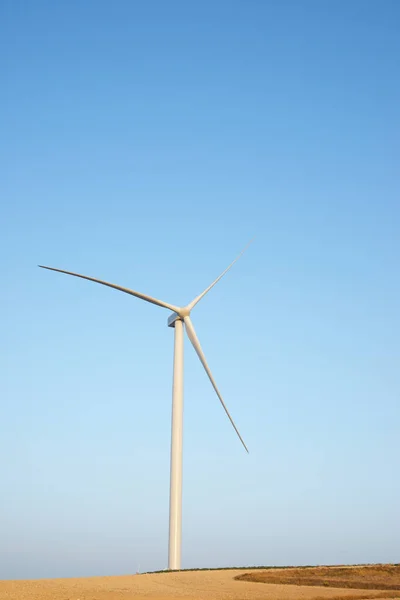 Turbina Eólica Para Produção Energia Elétrica Província Zaragoza Aragão Espanha — Fotografia de Stock