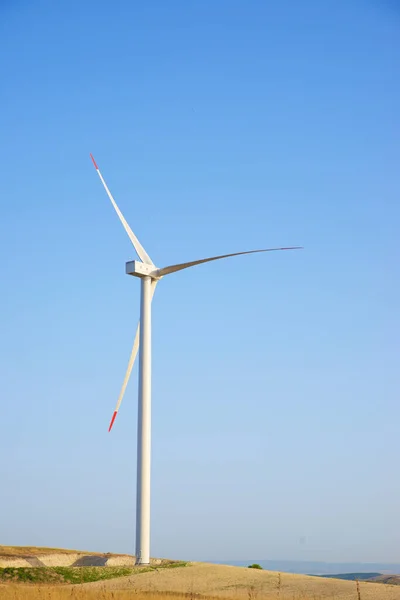 Větrná Turbína Pro Výrobu Elektrické Energie Provincie Zaragoza Aragon Španělsku — Stock fotografie