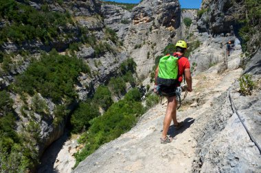 İspanya 'nın Huesca ilindeki Guara Dağları' ndaki Formiga Kanyonu 'nda.