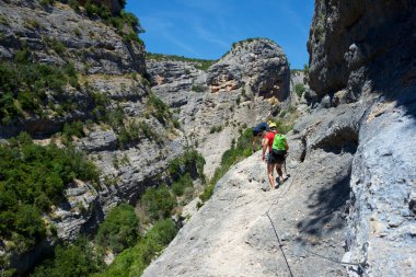 İspanya 'nın Huesca ilindeki Guara Dağları' ndaki Formiga Kanyonu 'nda.