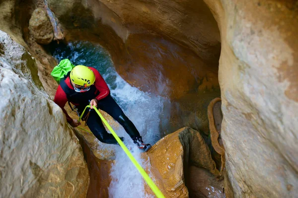 Canyoneering Formiga Canyon Nas Montanhas Guara Província Huesca Espanha — Fotografia de Stock