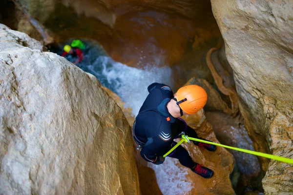 Canyoneering Formiga Canyon Nas Montanhas Guara Província Huesca Espanha — Fotografia de Stock