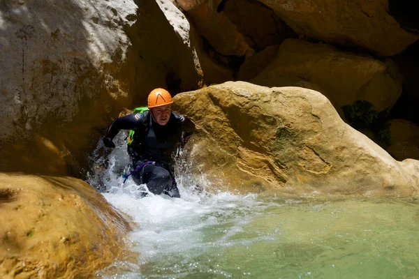 Canyoneering Formiga Canyon Guara Hegységben Huesca Tartomány Spanyolországban — Stock Fotó