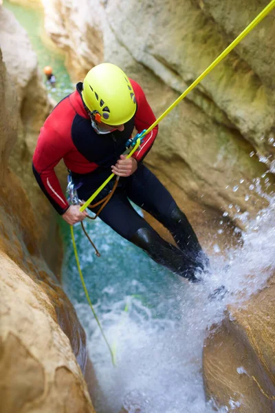 Canyoneering Formiga Canyon Nas Montanhas Guara Província Huesca Espanha — Fotografia de Stock