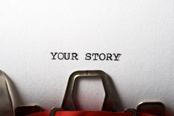 Tua Frase História Escrita Com Uma Máquina Escrever — Fotografia de Stock