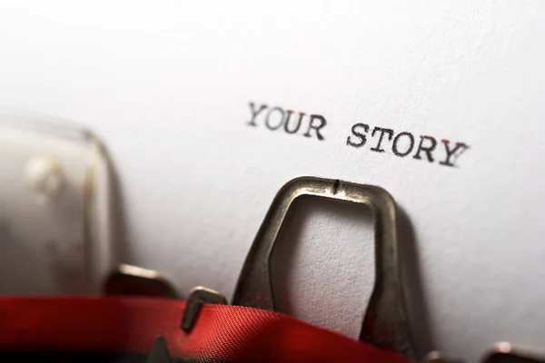 你的故事短语是用打字机写的 — 图库照片