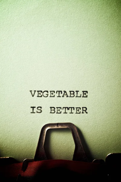 Gemüse Ist Besser Mit Der Schreibmaschine Geschrieben — Stockfoto