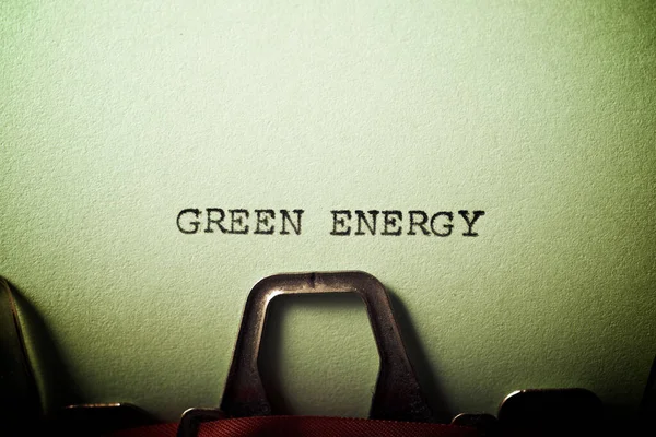 Πράσινη Ενεργειακή Φράση Γραμμένη Γραφομηχανή — Φωτογραφία Αρχείου
