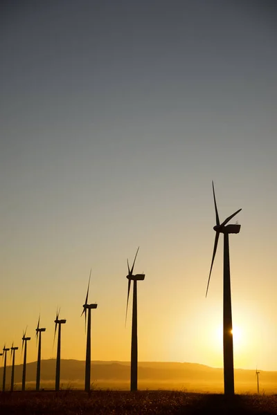 Turbinas Eólicas Para Produção Energia Elétrica Província Zaragoza Aragão Espanha — Fotografia de Stock