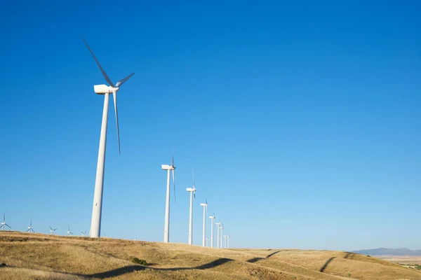 Wind Turbines Electric Power Production Zaragoza Province Aragon Spain — Stock Photo, Image