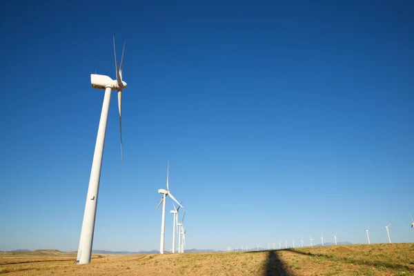 Wind Turbines Electric Power Production Zaragoza Province Aragon Spain — Stock Photo, Image