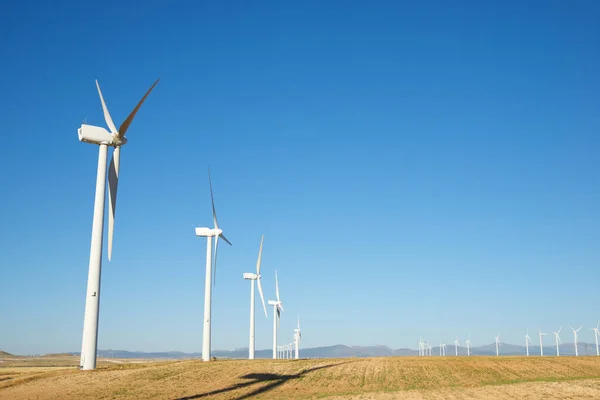 Wind Turbines Electric Power Production Zaragoza Province Aragon Spain — Stock Photo, Image