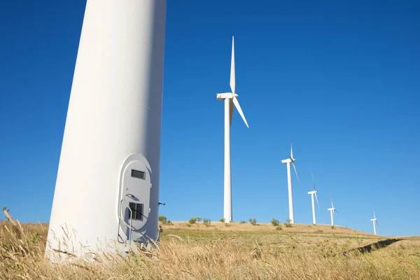 Entrance Wind Turbine Electric Power Production Zaragoza Province Aragon Spain — Stock Photo, Image