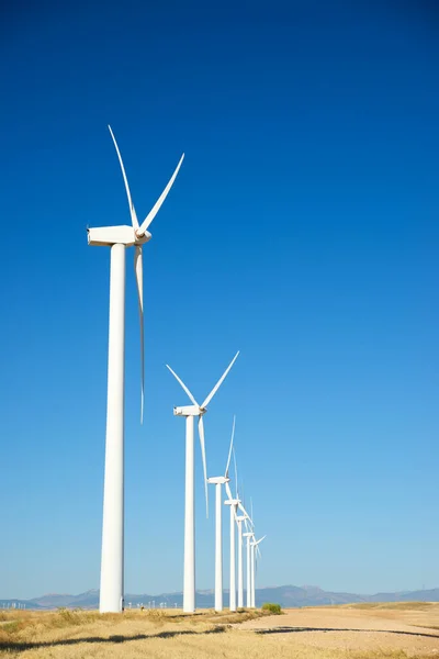 Turbinas Eólicas Para Produção Energia Elétrica Província Zaragoza Aragão Espanha — Fotografia de Stock