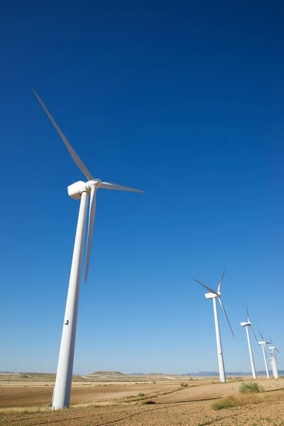 Turbinas Eólicas Para Produção Energia Elétrica Província Zaragoza Aragão Espanha — Fotografia de Stock