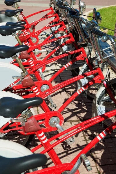Припарковане Ранковому Велосипеді Місто Сарагоса Іспанії — стокове фото