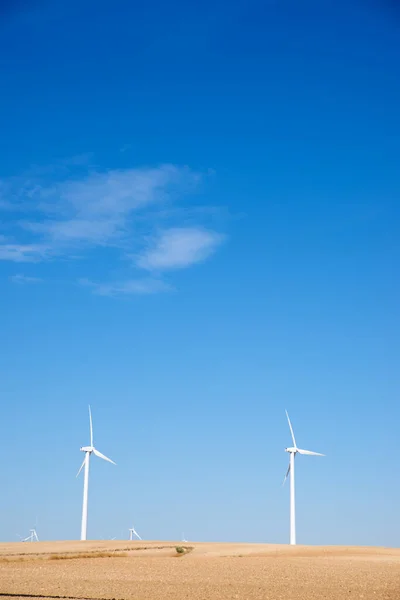 Turbinas Eólicas Para Produção Energia Elétrica Província Zaragoza Aragão Espanha — Fotografia de Stock