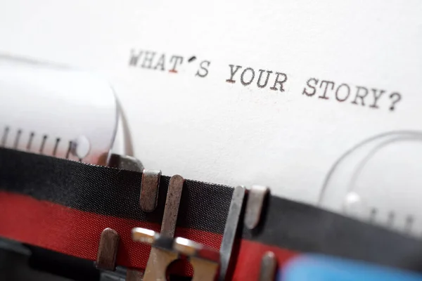 Qual Sua Pergunta Sobre História Escrita Com Uma Máquina Escrever — Fotografia de Stock