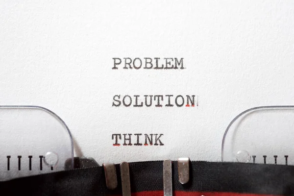 Problem Solution Think Phrase Written Typewriter — Stock Photo, Image
