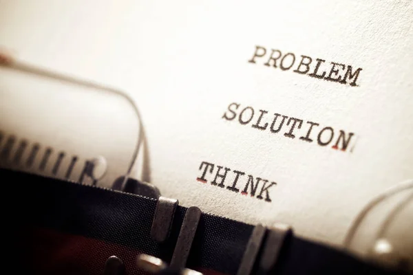 Problem Solution Think Phrase Written Typewriter — Stock Photo, Image