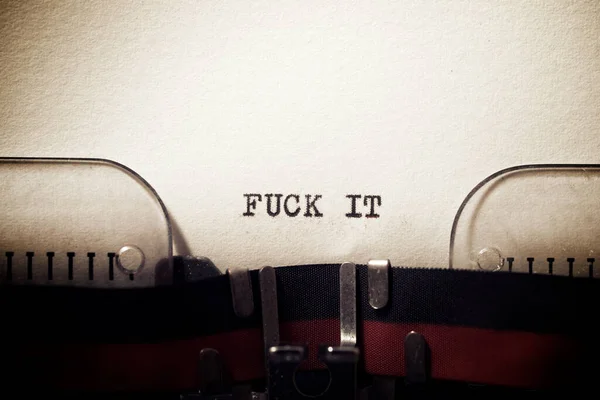 Fuck Phrase Written Typewriter — Zdjęcie stockowe