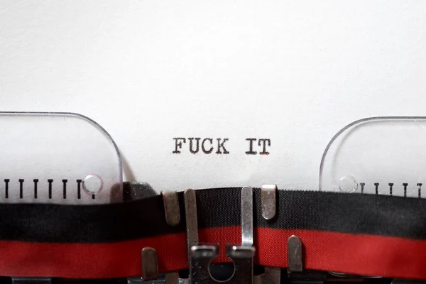 Fuck Phrase Written Typewriter — Foto de Stock