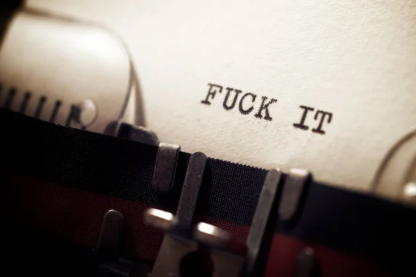 Fuck Phrase Written Typewriter — Zdjęcie stockowe