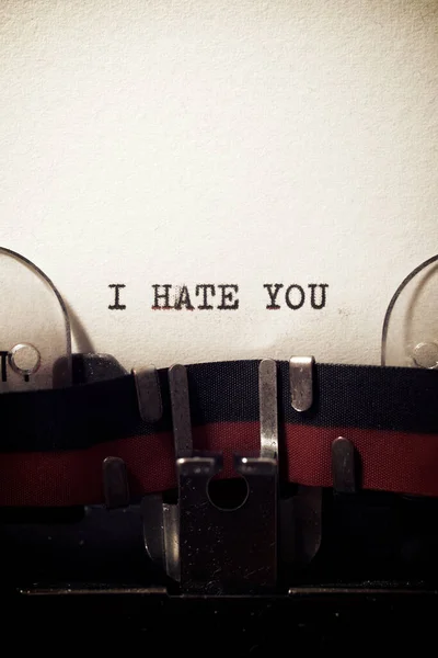 Hate You Phrase Written Typewriter — Stock Photo, Image