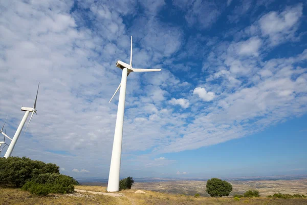 Turbine Eoliene Pentru Producţia Energie Electrică Provincia Zaragoza Aragon Spania — Fotografie, imagine de stoc