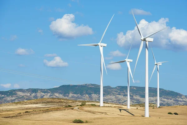 Wind Turbines Electric Power Production Zaragoza Province Aragon Spain — Stock Photo, Image