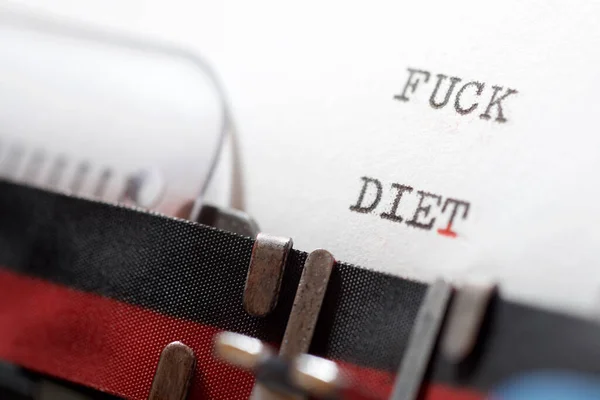 Fuck Diet Phrase Written Typewriter —  Fotos de Stock