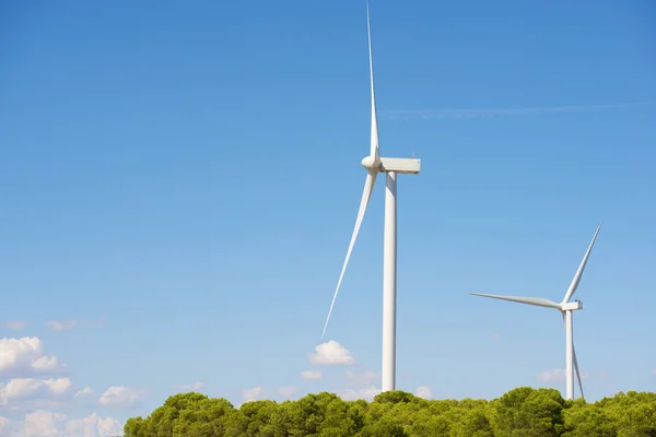 Větrné Turbíny Pro Výrobu Elektrické Energie Provincie Zaragoza Aragon Španělsku — Stock fotografie