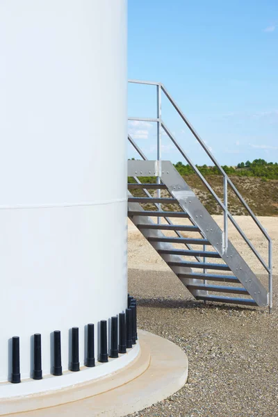 Entrance Wind Turbine Electric Power Production Zaragoza Province Aragon Spain — Stock Photo, Image