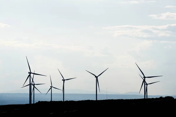 Moulins Vent Pour Production Électricité Province Saragosse Aragon Espagne — Photo