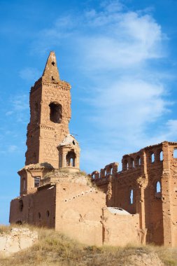 İspanyol İç Savaşı sırasında İspanya 'nın Zaragoza eyaleti Aragon' da bombalanan Belchite harabeleri..