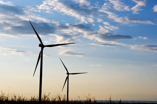 Moinhos Vento Para Produção Energia Eléctrica Província Zaragoza Aragão Espanha — Fotografia de Stock