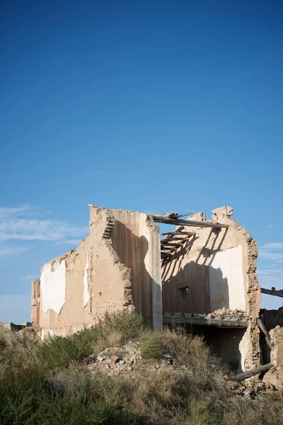 Ruinerna Belchite Stad Som Bombades Spanska Inbördeskriget Zaragozaprovinsen Aragonien Spanien — Stockfoto