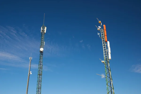 Wieże Telekomunikacyjne Prowincji Saragossa Aragon Hiszpanii — Zdjęcie stockowe