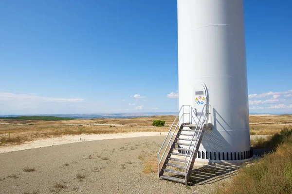 Ingresso Una Turbina Eolica Produzione Energia Elettrica Provincia Saragozza Aragona — Foto Stock