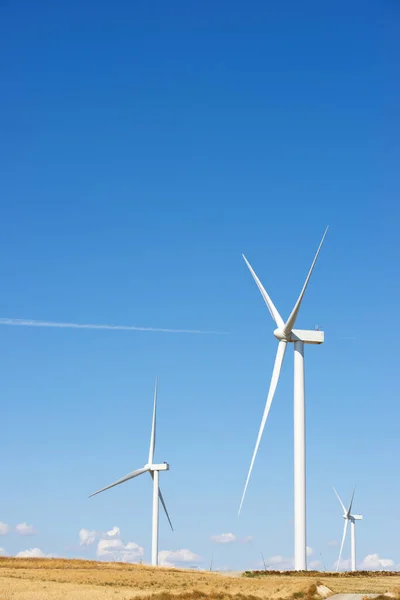 Turbinas Eólicas Para Produção Energia Elétrica Província Zaragoza Aragão Espanha — Fotografia de Stock