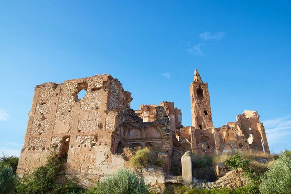 Ruinerna Belchite Stad Som Bombades Spanska Inbördeskriget Zaragozaprovinsen Aragonien Spanien — Stockfoto