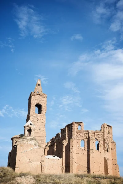 Ruins Belchite Town Bombed Spanish Civil War Zaragoza Province Aragon — Stock Photo, Image