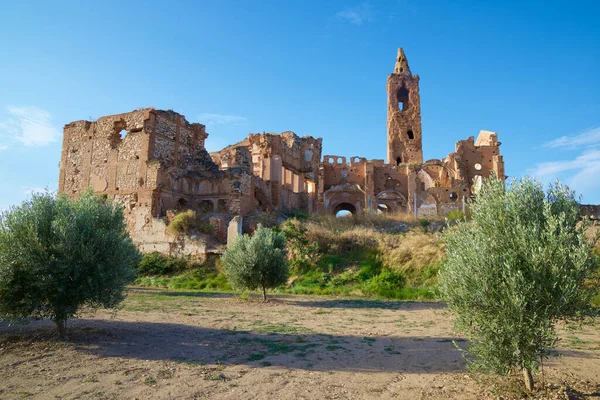 Ruins Belchite Town Bombed Spanish Civil War Zaragoza Province Aragon — Stock Photo, Image