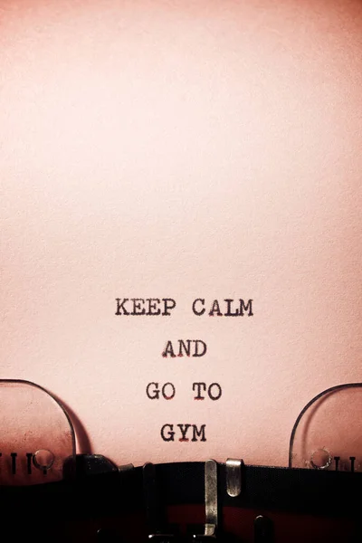 Keep Calm Gym Phrase Written Typewriter — Stock Photo, Image