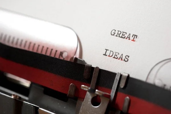 Great Ideas Phrase Written Typewriter — Stock Photo, Image