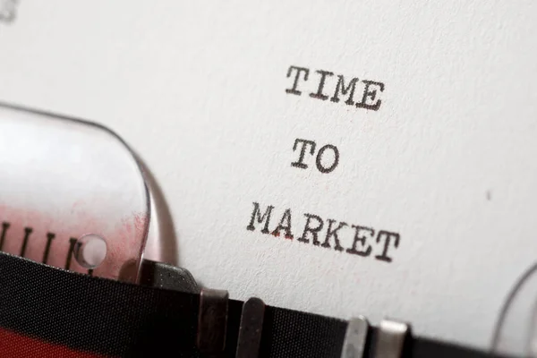 Tempo Para Frase Mercado Escrito Com Uma Máquina Escrever — Fotografia de Stock